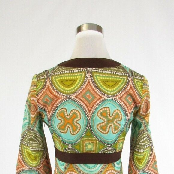 Milly brown cotton kimono sleeve dress 4 - Picture 8 of 8